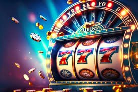 Antarmuka taruhan dan putar di permainan slot